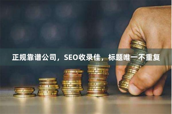正规靠谱公司，SEO收录佳，标题唯一不重复